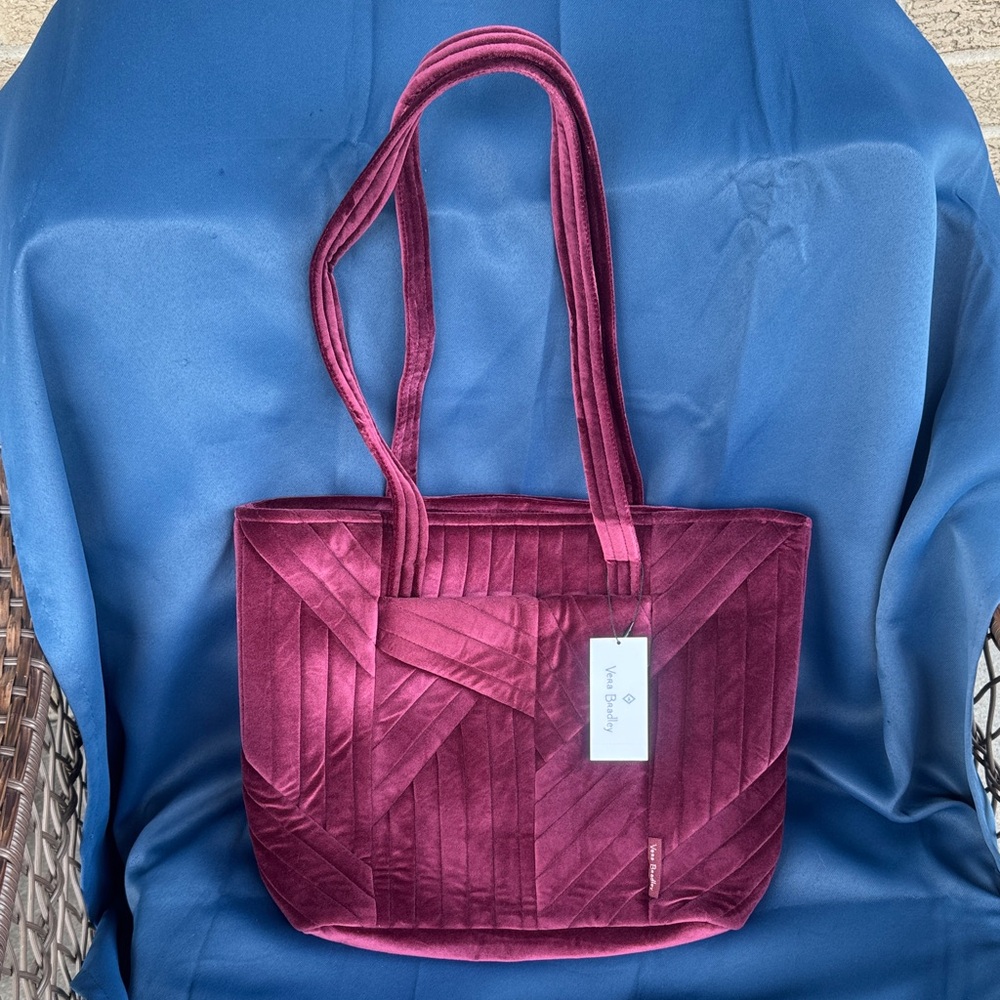 Vera Bradley Velvet Tote in Deep Burgundy